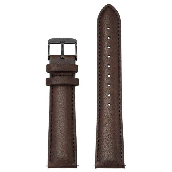 Pasek Cluse- Leather Dark Brown/black 20MM