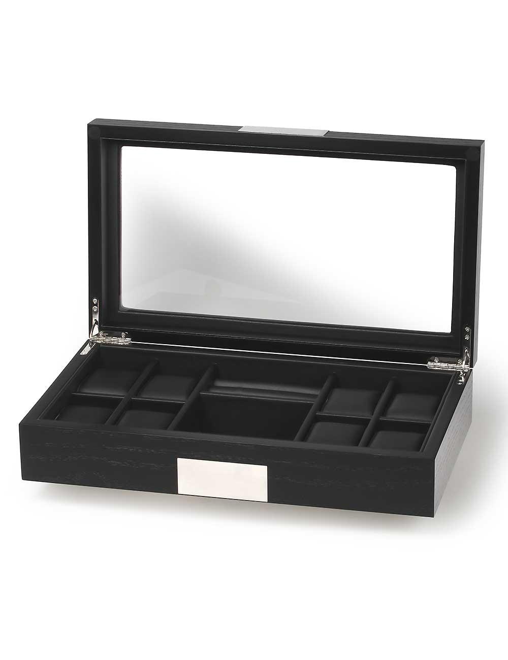 Rothenschild Wooden Watch And Accessory BoxBlack RS-2353-8BL