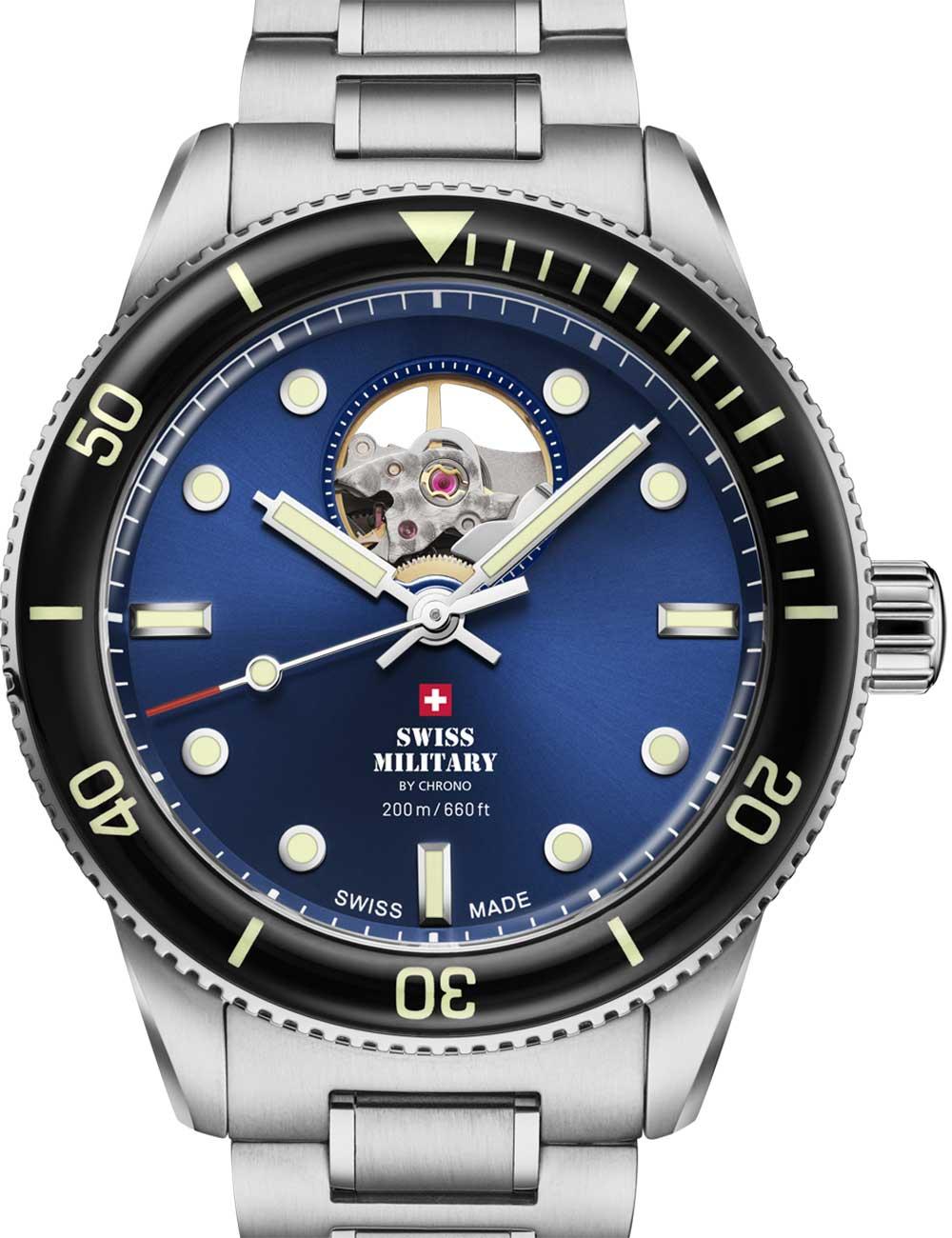 Swiss Military by Chrono Automatic Open-Heart Diver SMA34106.12