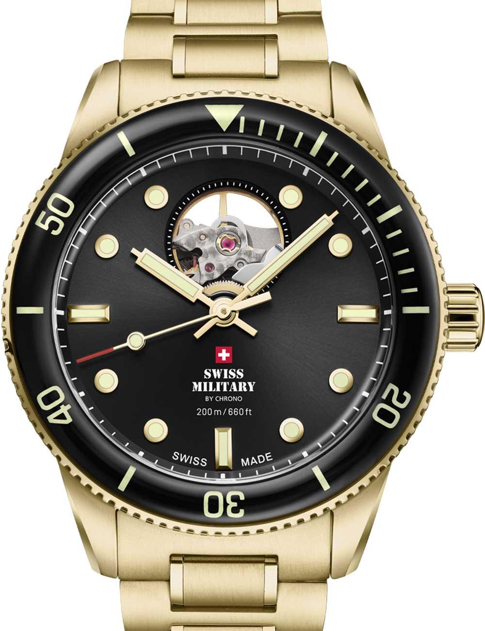 Swiss Military by Chrono Automatic Open-Heart Diver SMA34106.14