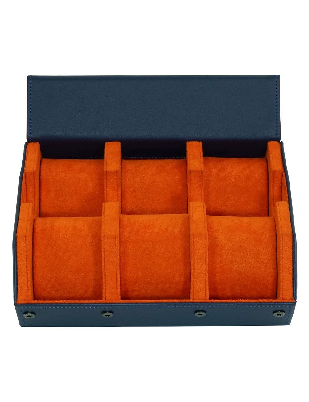 Rothenschild Watch Storage Box Blue-Orange RS-3178-6-BLU-ORG