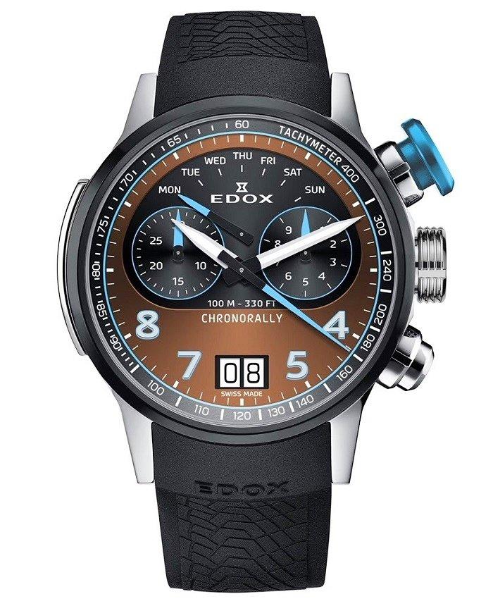 EDOX Chronorally Titanium 38003-TINBU-BRNBU