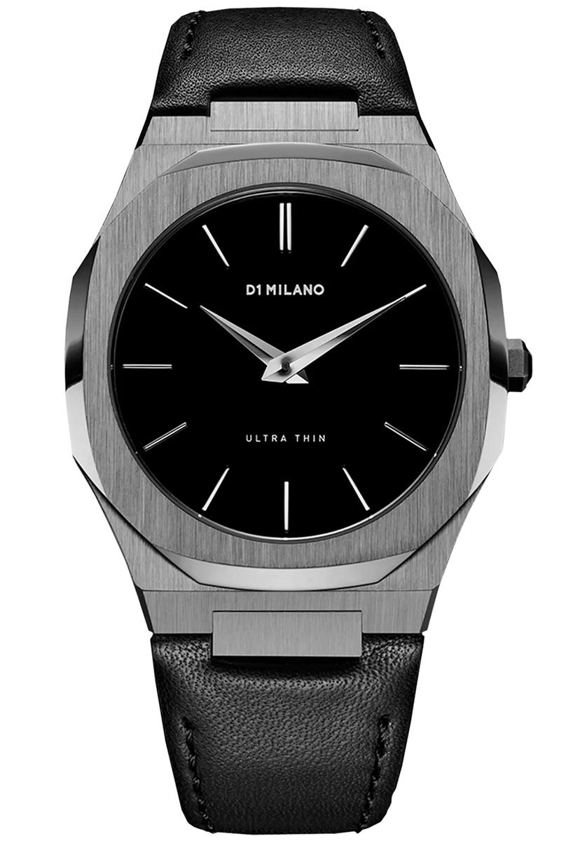 D1 Milano UTLJ02 Ultra Thin Leather Gun Metal